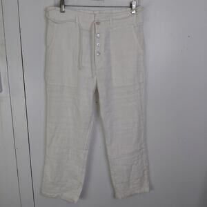 Sundance Pants Womens SP Coastline Cotton White Beachy Nantucket Coastal Preppy